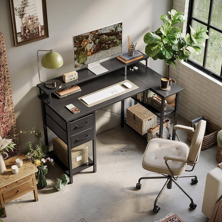 Riページ Amazon.com: CubiCubi L Shaped Computer Desk with Monitor